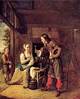 A Man Offering a Glass of Wine to a Woman by Pieter de Hooch